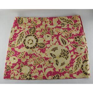 Women's Skirt  J. Crew Stretch Size 10 Pink Yellow Brown Floral Mini Classic